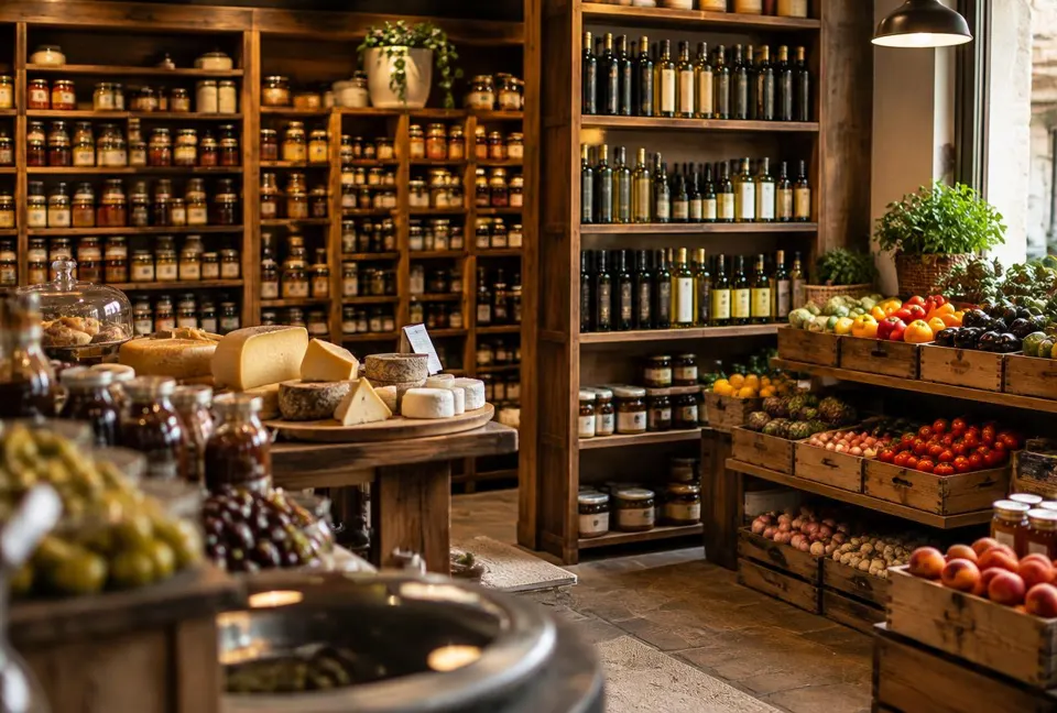 Les rayonnages d’un commerce alimentaire