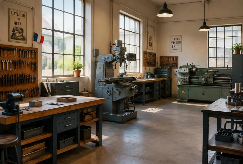 Un atelier industriel clair et organisé
